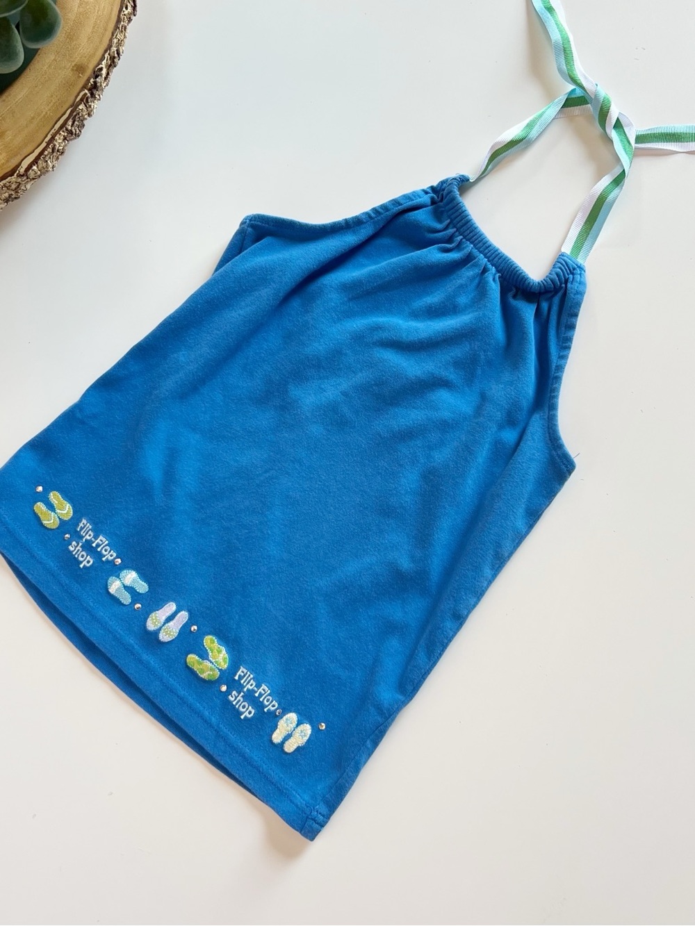 Vintage Gymboree Y2K 2004 Flip Flop Blue Halter Top | Size 8
